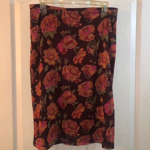 Vintage Express Orange and Brown Pencil Skirt S - Picture 2 of 7